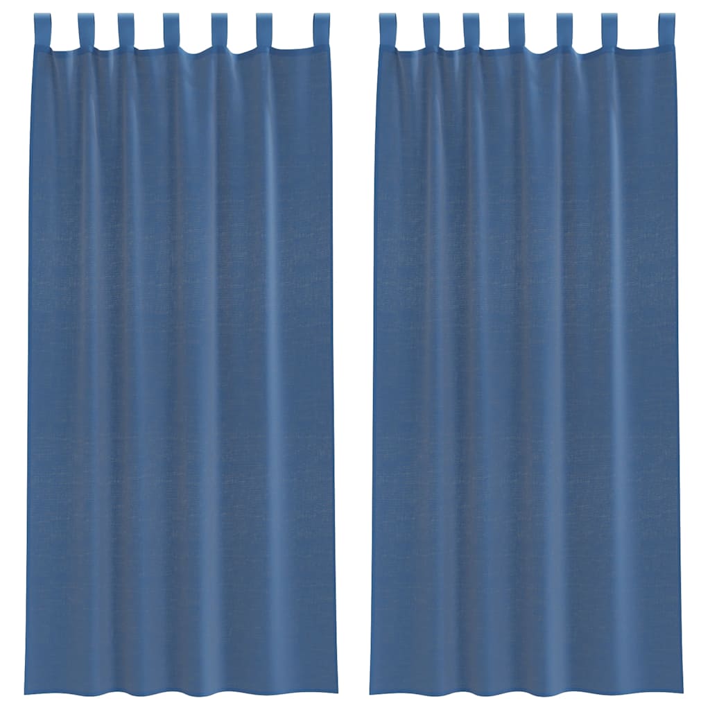 vidaXL Voile Curtains with Loops 2 pcs Royal Blue 140x225 cm