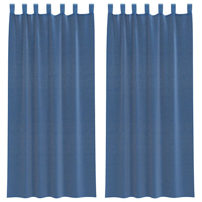vidaXL Voile Curtains with Loops 2 pcs Royal Blue 140x225 cm