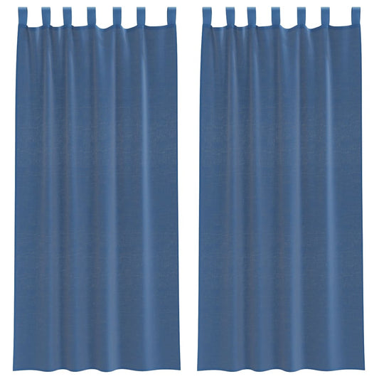 vidaXL Voile Curtains with Loops 2 pcs Royal Blue 140x225 cm