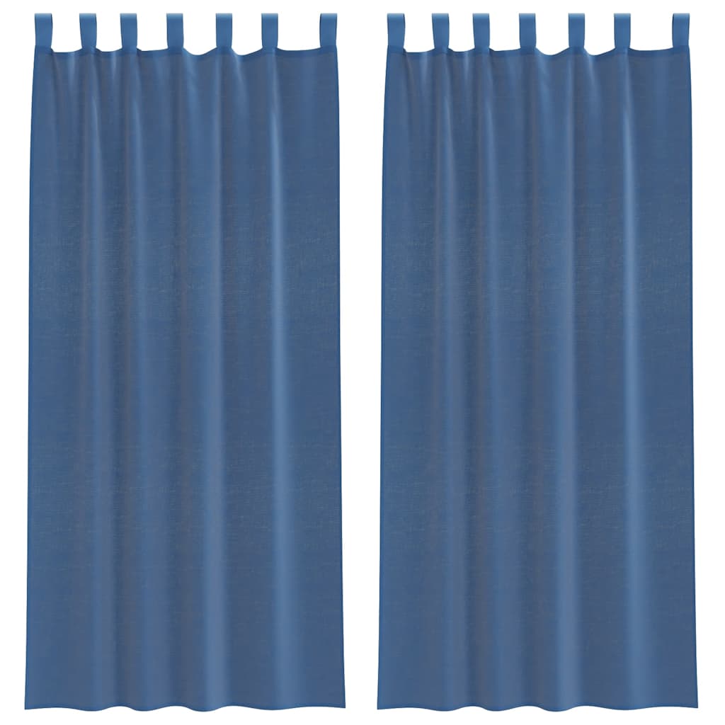 vidaXL Voile Curtains with Loops 2 pcs Royal Blue 140x245 cm