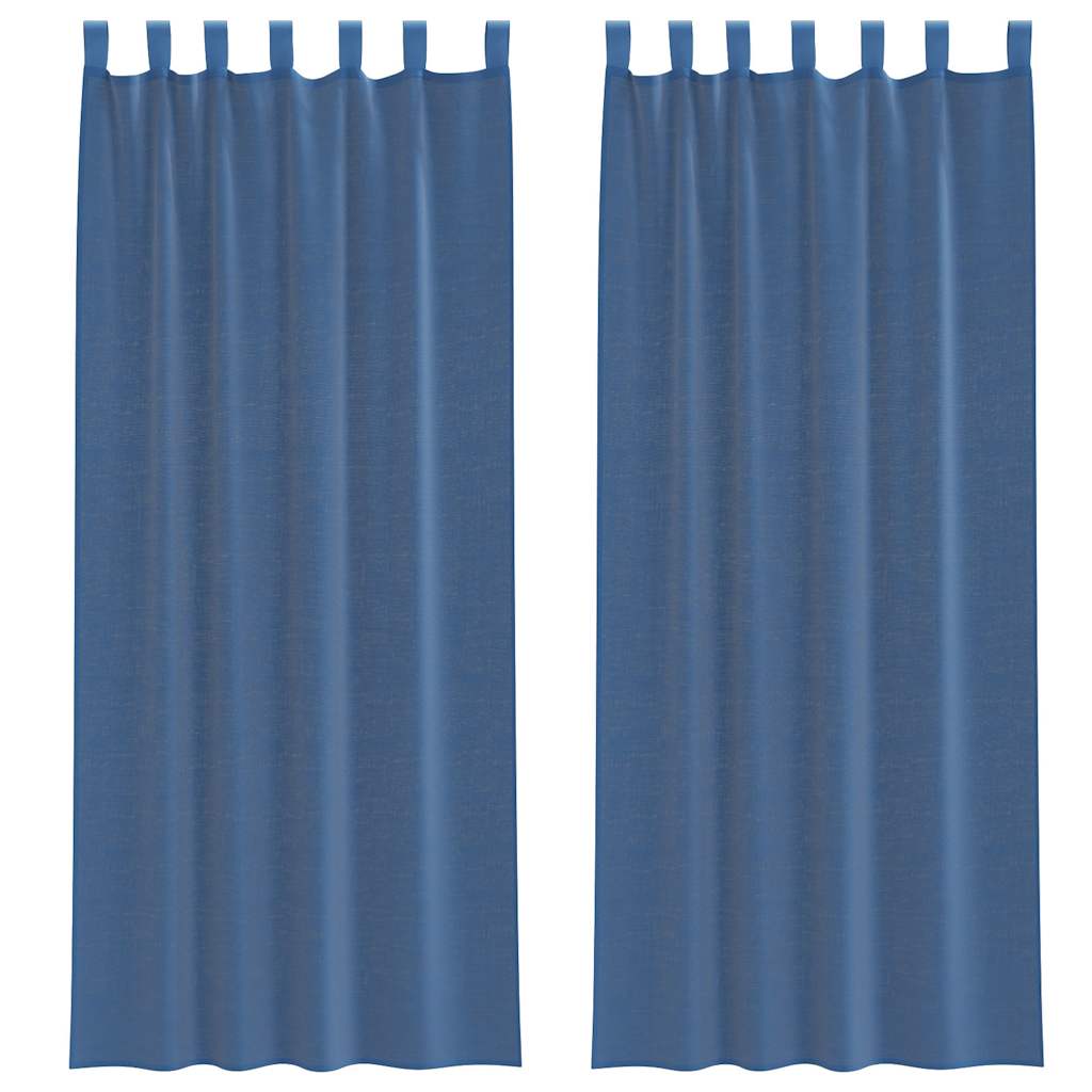 vidaXL Voile Curtains with Loops 2 pcs Royal Blue 140x260 cm