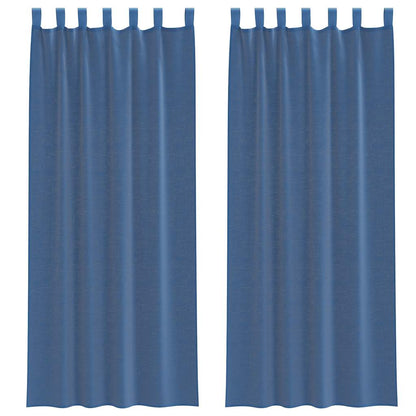 vidaXL Voile Curtains with Loops 2 pcs Royal Blue 140x260 cm