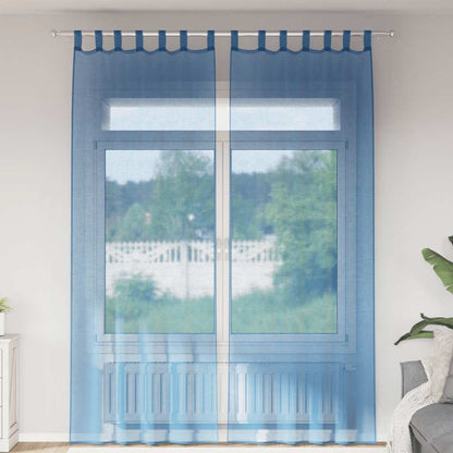 vidaXL Voile Curtains with Loops 2 pcs Royal Blue 140x260 cm