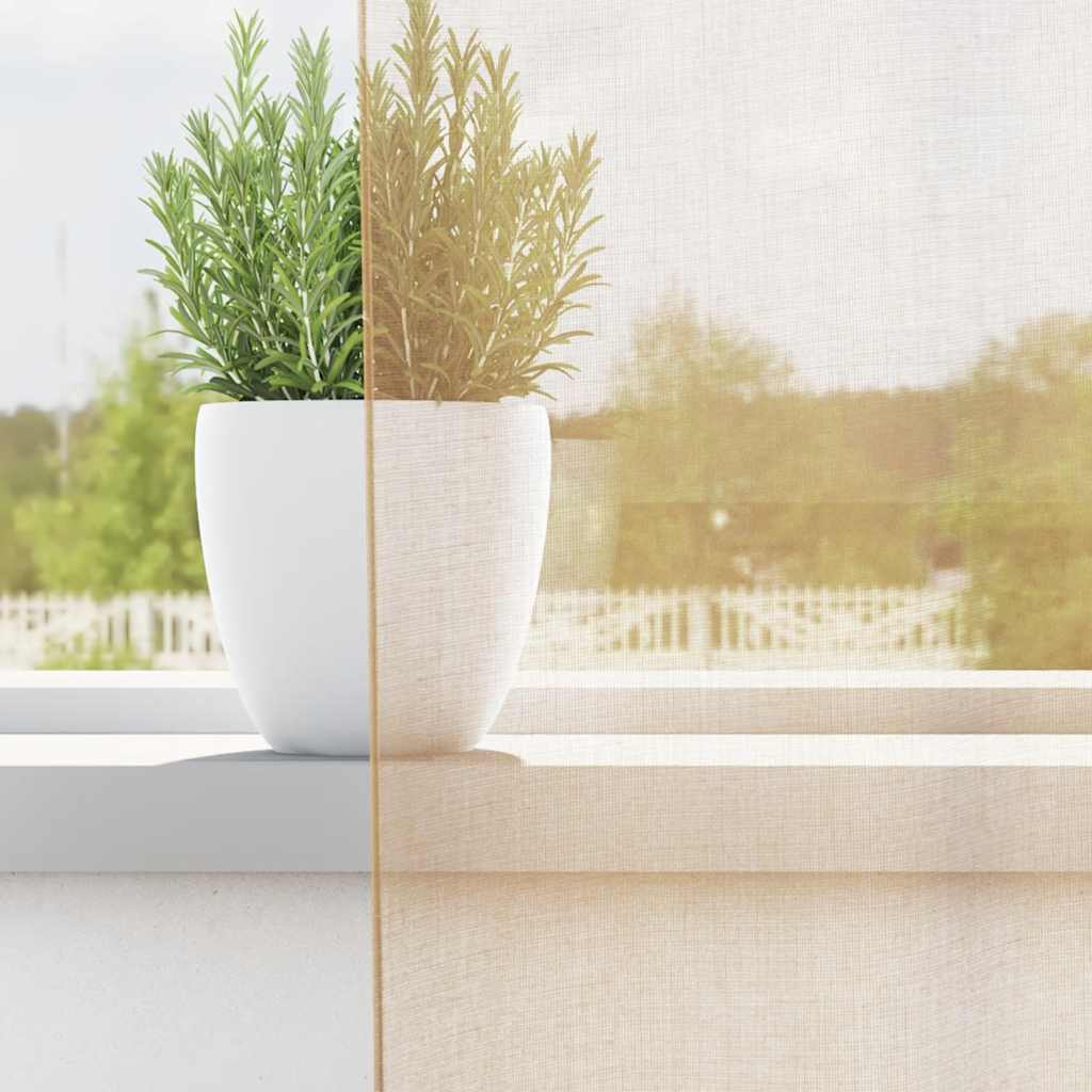 vidaXL Voile Curtains with Loops 2 pcs Sand 140x140 cm