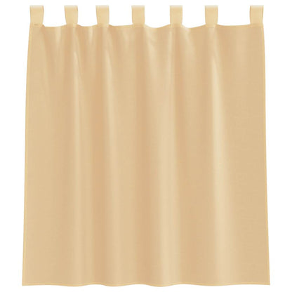 vidaXL Voile Curtains with Loops 2 pcs Sand 140x140 cm