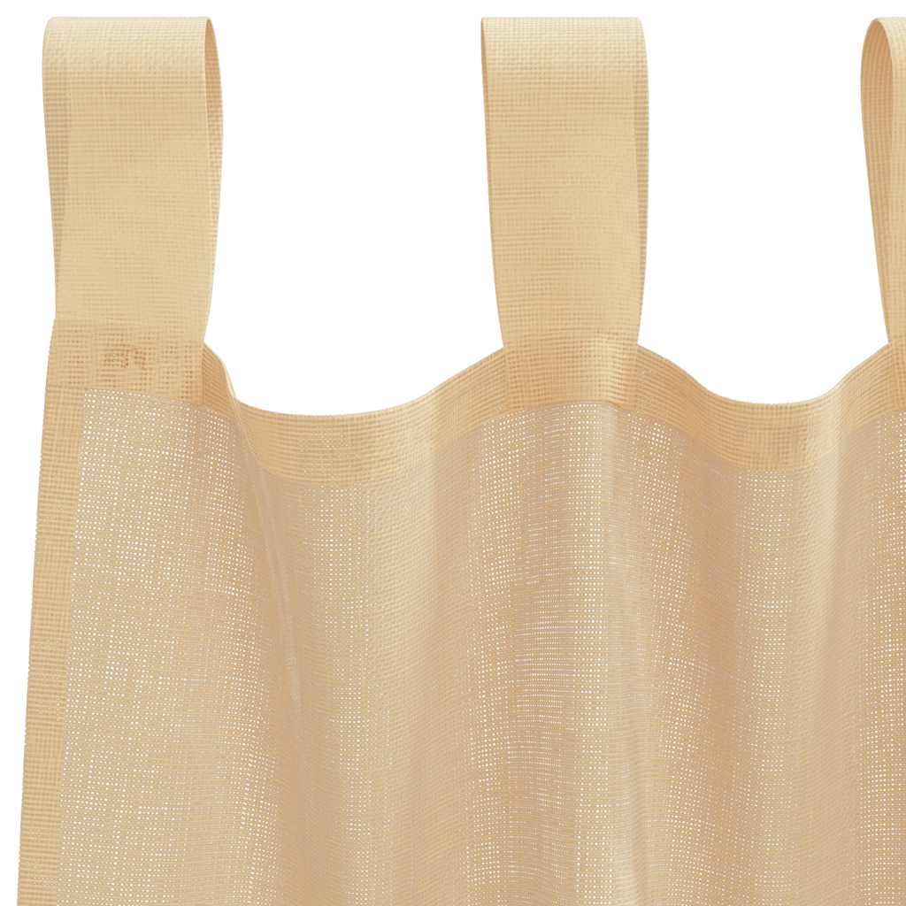 vidaXL Voile Curtains with Loops 2 pcs Sand 140x140 cm