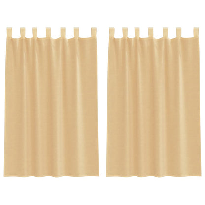 vidaXL Voile Curtains with Loops 2 pcs Sand 140x175 cm