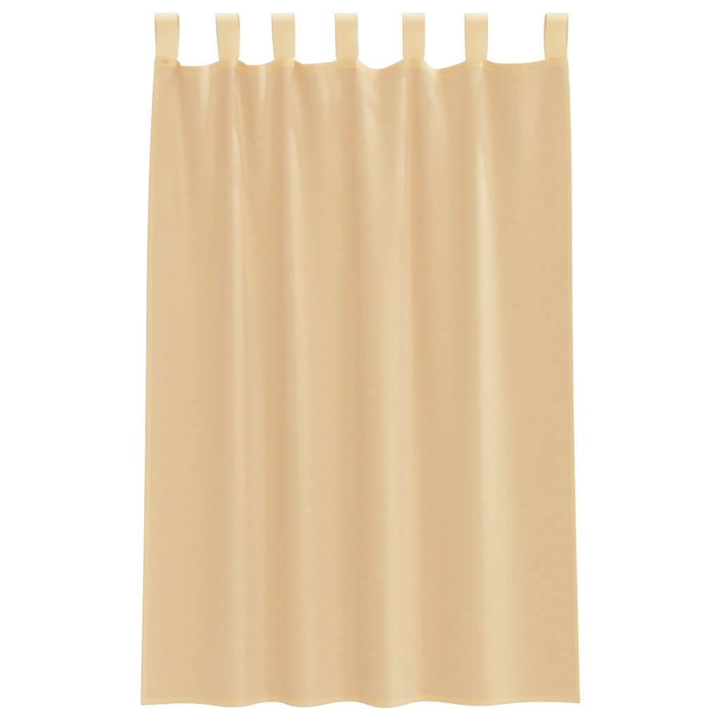 vidaXL Voile Curtains with Loops 2 pcs Sand 140x175 cm