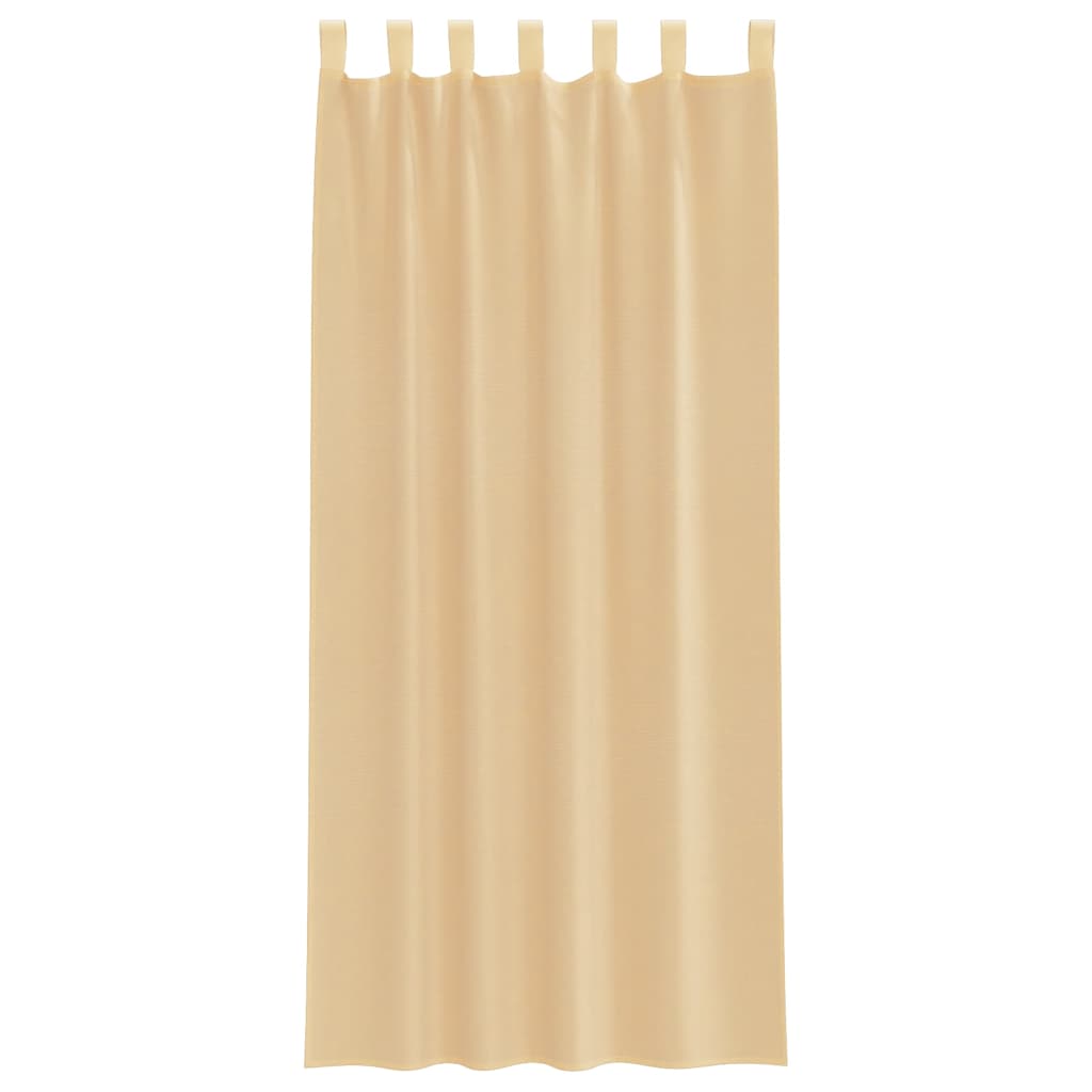 vidaXL Voile Curtains with Loops 2 pcs Sand 140x225 cm