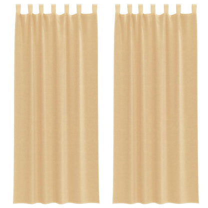 vidaXL Voile Curtains with Loops 2 pcs Sand 140x260 cm
