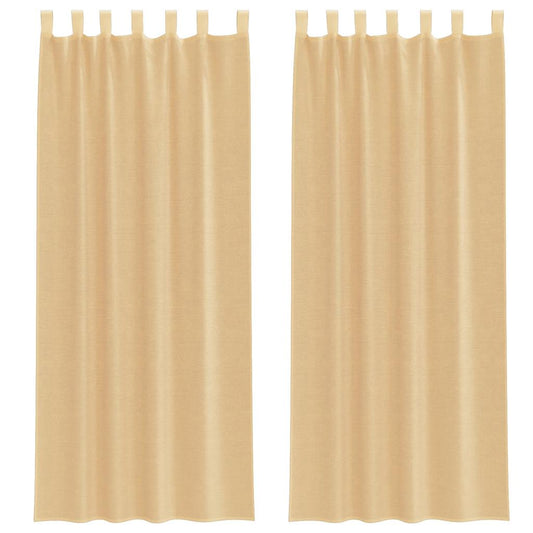 vidaXL Voile Curtains with Loops 2 pcs Sand 140x260 cm