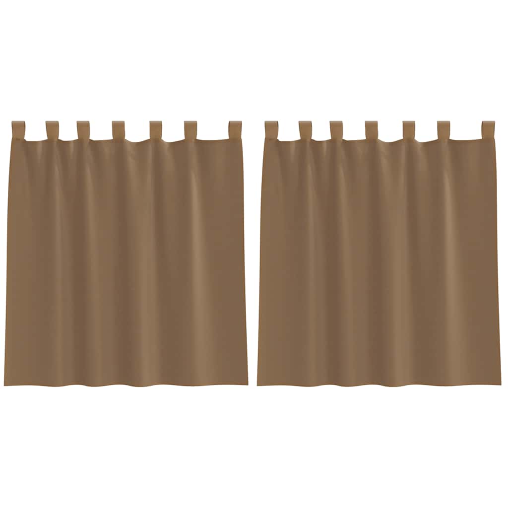 vidaXL Voile Curtains with Loops 2 pcs Light Brown 140x140 cm