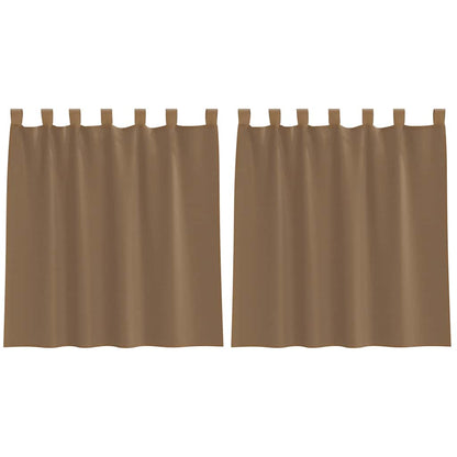 vidaXL Voile Curtains with Loops 2 pcs Light Brown 140x140 cm