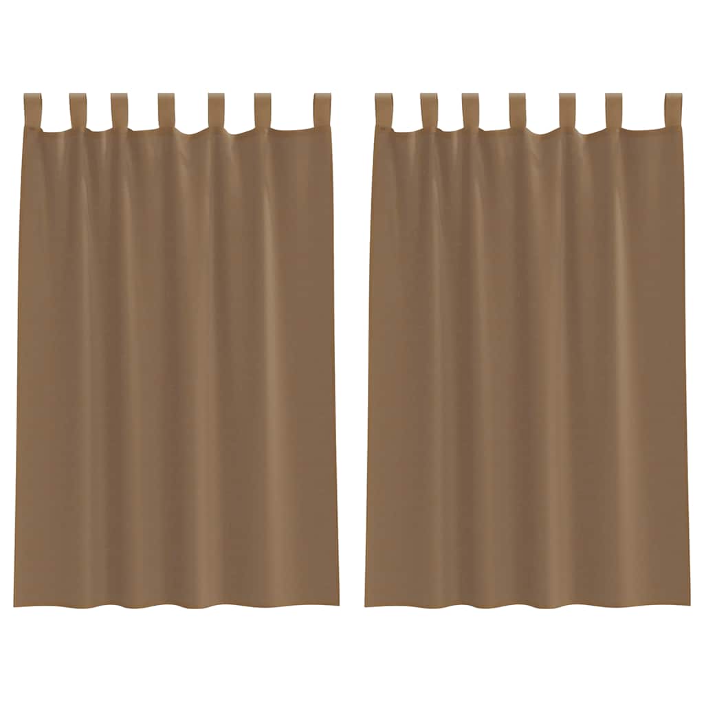 vidaXL Voile Curtains with Loops 2 pcs Light Brown 140x175 cm