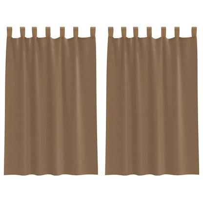 vidaXL Voile Curtains with Loops 2 pcs Light Brown 140x175 cm