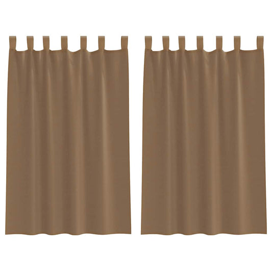 vidaXL Voile Curtains with Loops 2 pcs Light Brown 140x175 cm