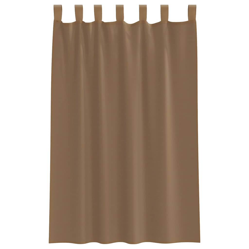 vidaXL Voile Curtains with Loops 2 pcs Light Brown 140x175 cm