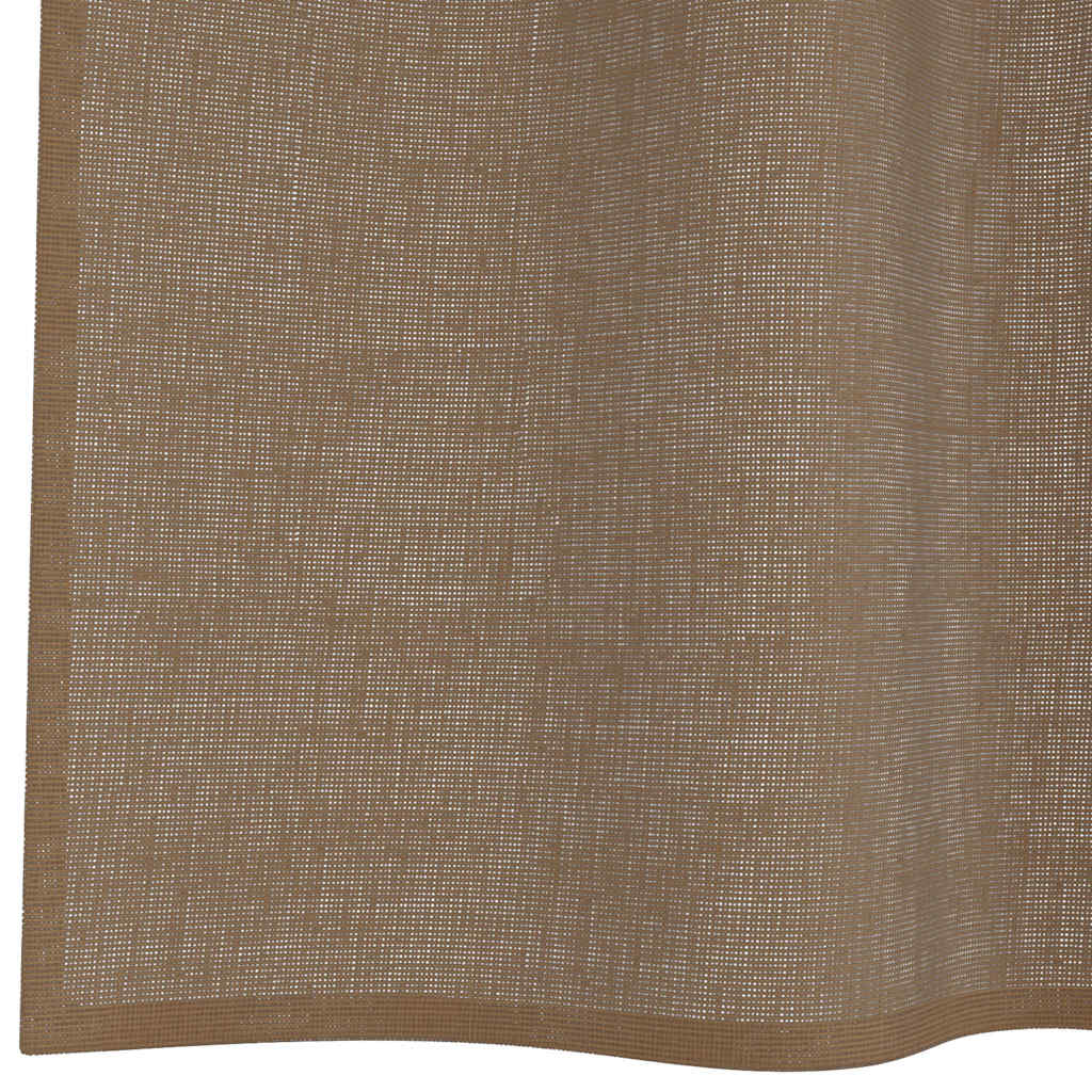 vidaXL Voile Curtains with Loops 2 pcs Light Brown 140x175 cm