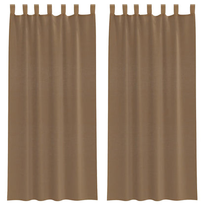 vidaXL Voile Curtains with Loops 2 pcs Light Brown 140x225 cm