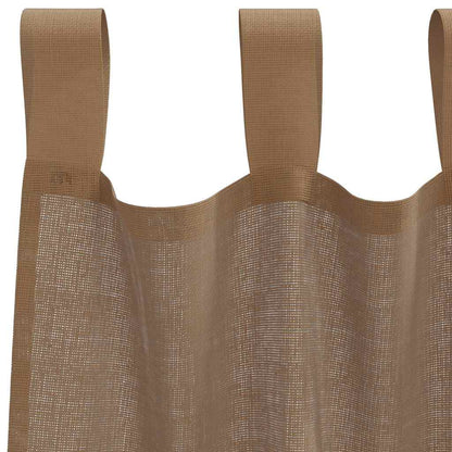 vidaXL Voile Curtains with Loops 2 pcs Light Brown 140x225 cm