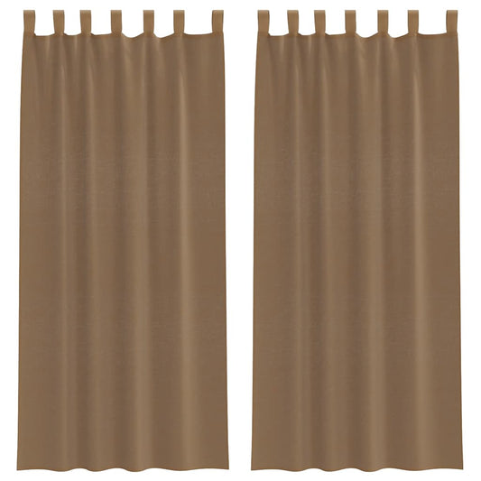 vidaXL Voile Curtains with Loops 2 pcs Light Brown 140x245 cm