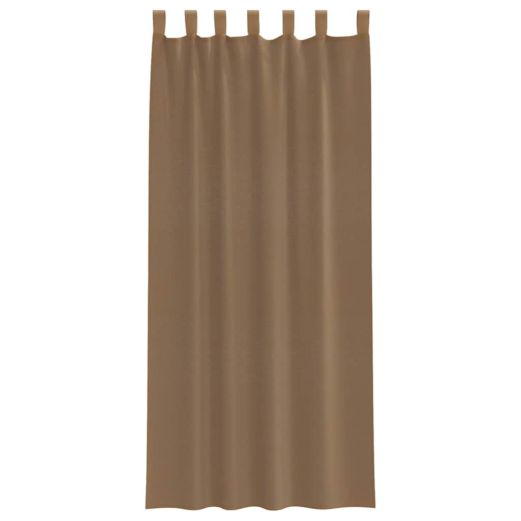 vidaXL Voile Curtains with Loops 2 pcs Light Brown 140x245 cm