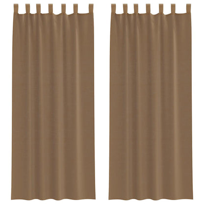 vidaXL Voile Curtains with Loops 2 pcs Light Brown 140x260 cm