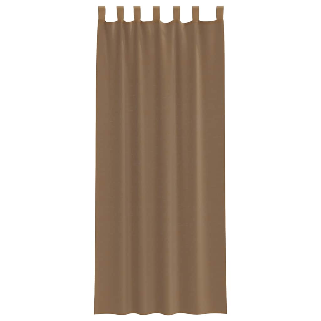 vidaXL Voile Curtains with Loops 2 pcs Light Brown 140x260 cm