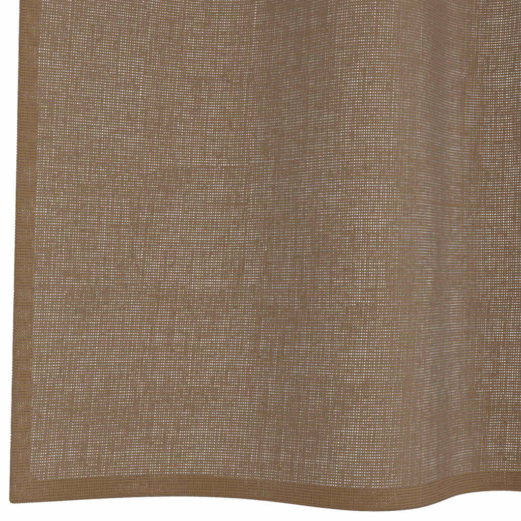 vidaXL Voile Curtains with Loops 2 pcs Light Brown 140x260 cm