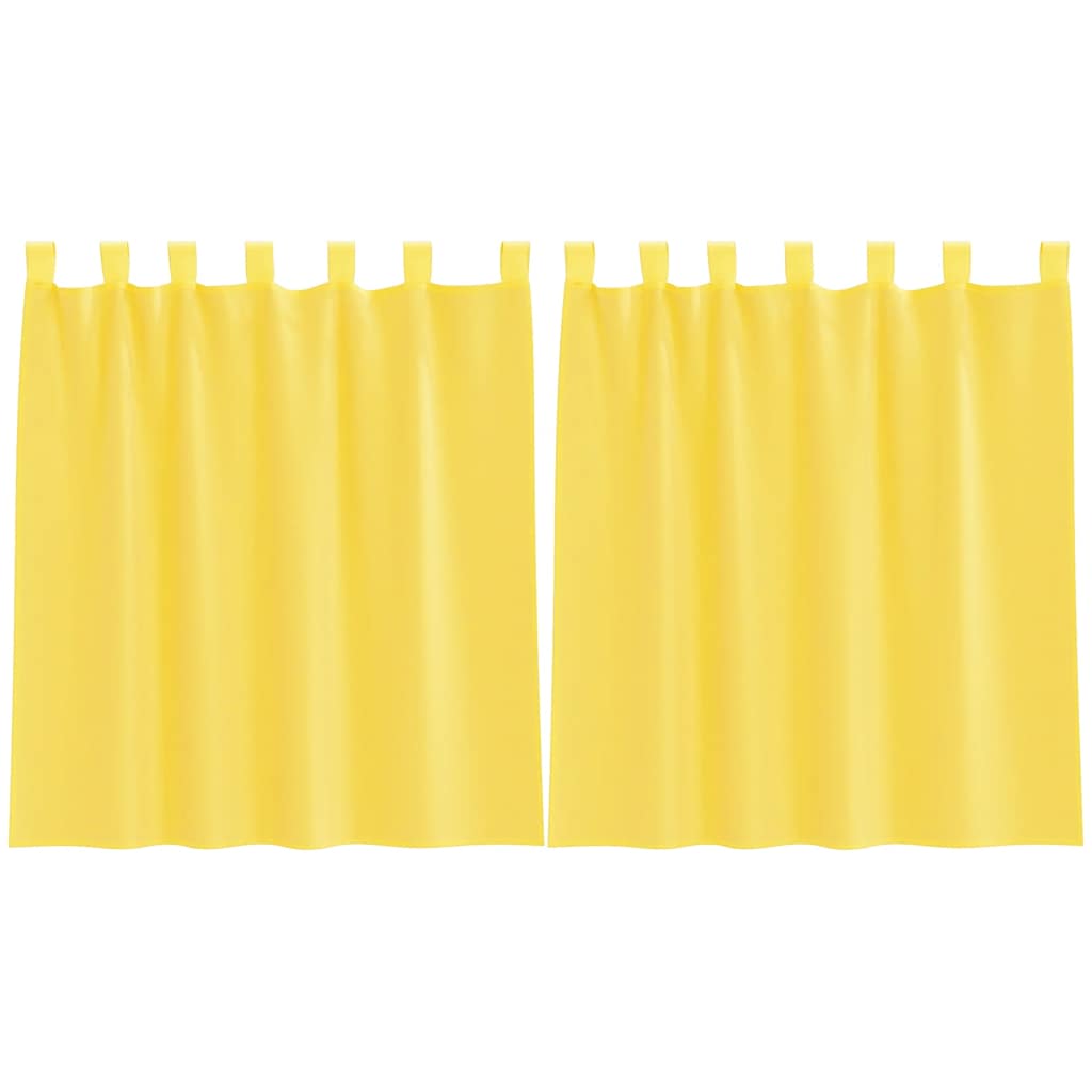 vidaXL Voile Curtains with Loops 2 pcs Yellow 140x140 cm