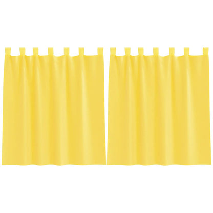 vidaXL Voile Curtains with Loops 2 pcs Yellow 140x140 cm