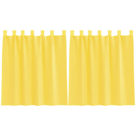 vidaXL Voile Curtains with Loops 2 pcs Yellow 140x140 cm