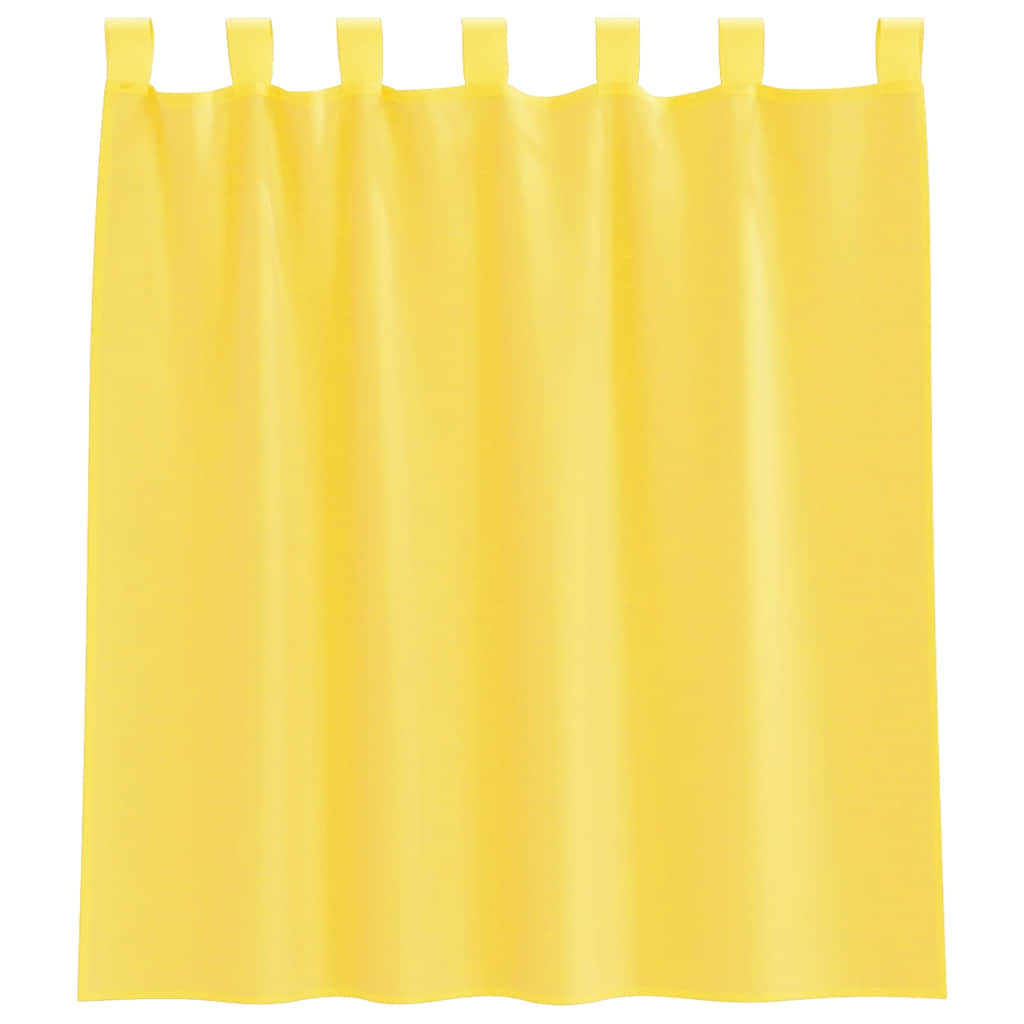 vidaXL Voile Curtains with Loops 2 pcs Yellow 140x140 cm