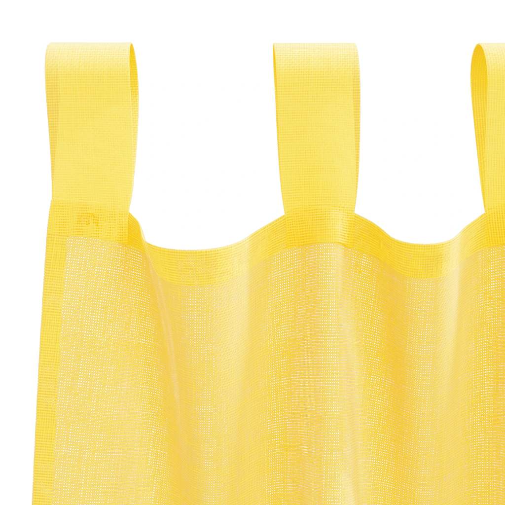 vidaXL Voile Curtains with Loops 2 pcs Yellow 140x140 cm