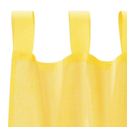 vidaXL Voile Curtains with Loops 2 pcs Yellow 140x140 cm