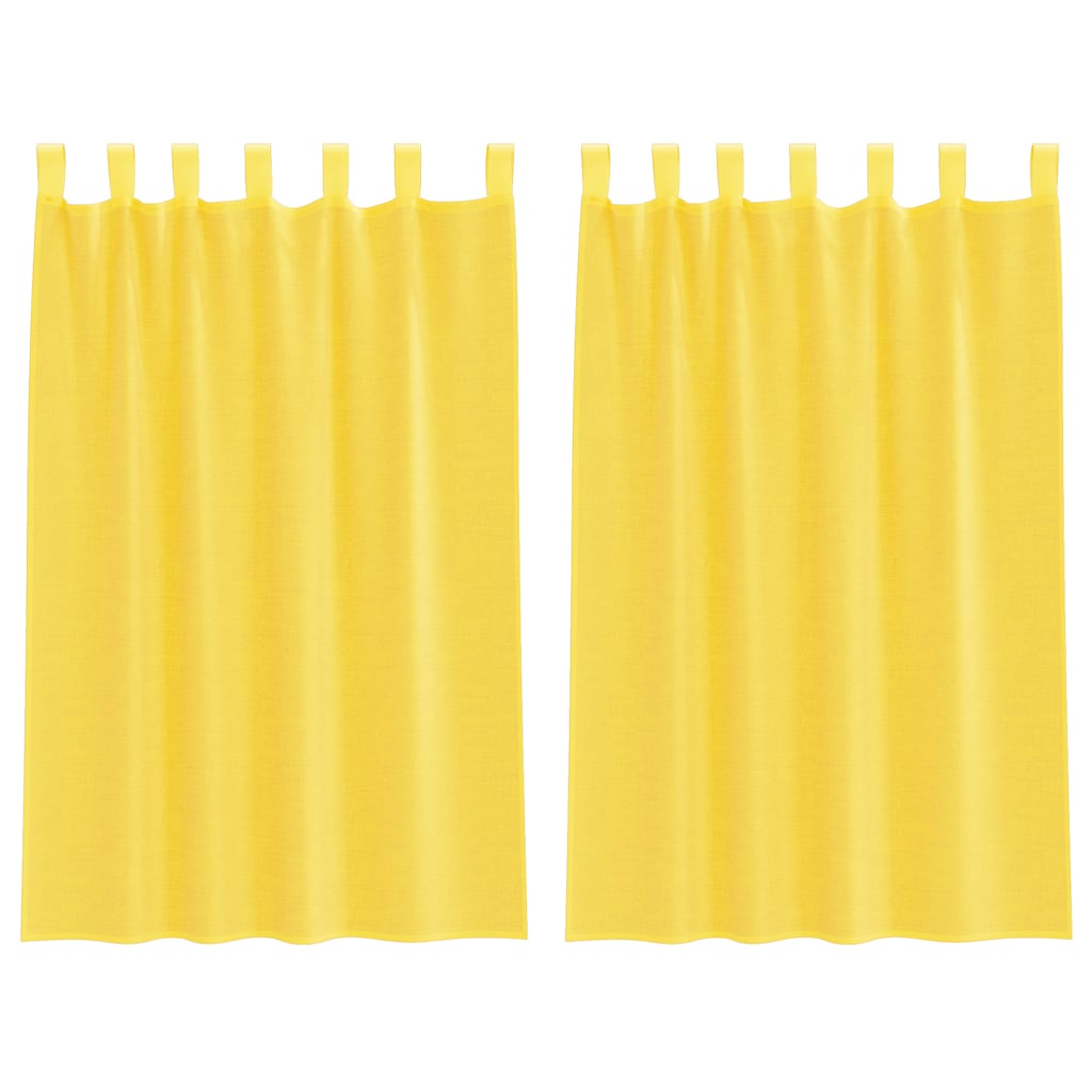vidaXL Voile Curtains with Loops 2 pcs Yellow 140x175 cm