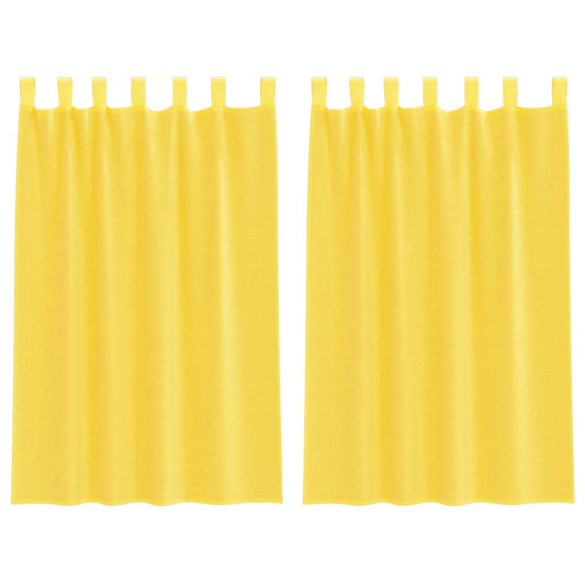vidaXL Voile Curtains with Loops 2 pcs Yellow 140x175 cm