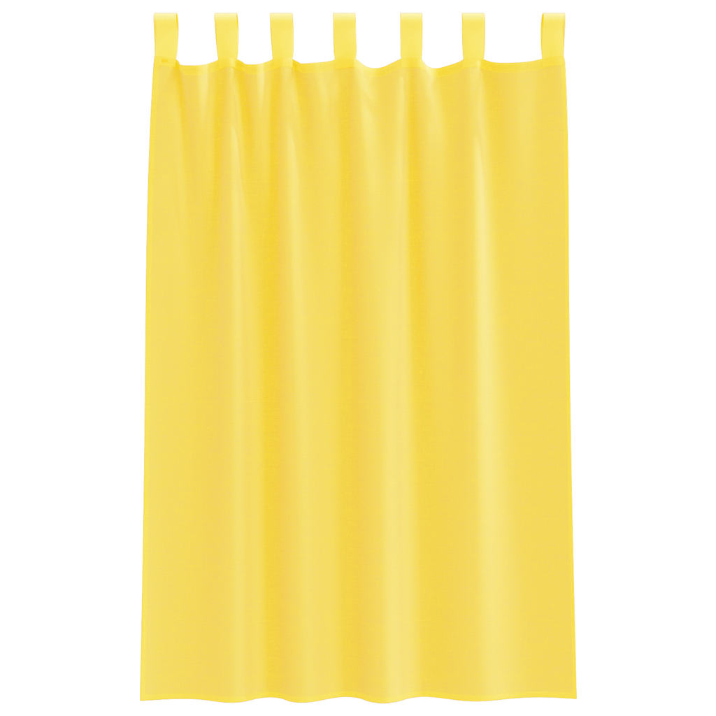vidaXL Voile Curtains with Loops 2 pcs Yellow 140x175 cm
