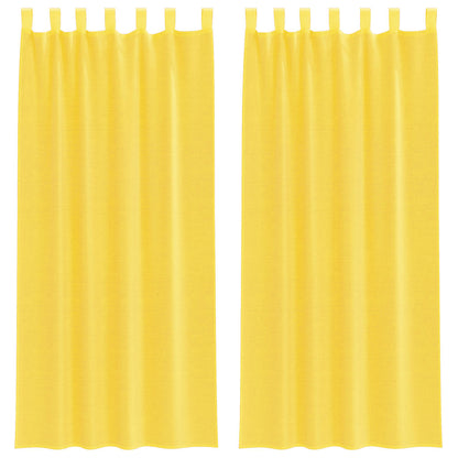 vidaXL Voile Curtains with Loops 2 pcs Yellow 140x225 cm