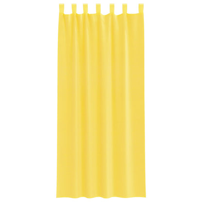 vidaXL Voile Curtains with Loops 2 pcs Yellow 140x225 cm