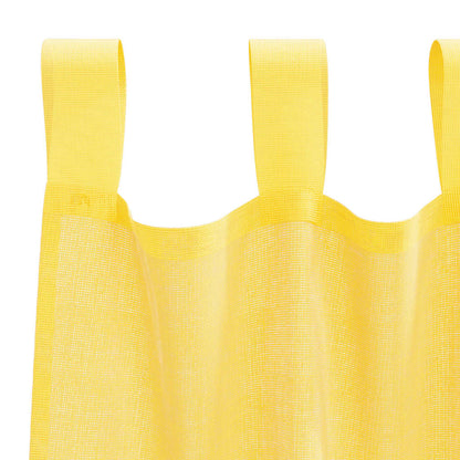 vidaXL Voile Curtains with Loops 2 pcs Yellow 140x245 cm