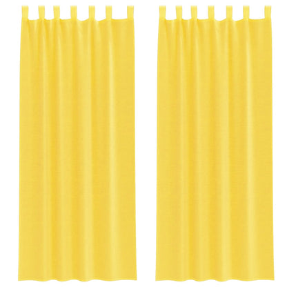vidaXL Voile Curtains with Loops 2 pcs Yellow 140x260 cm