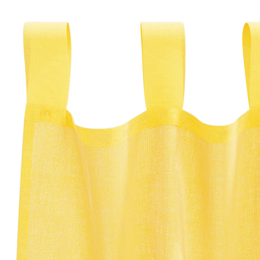 vidaXL Voile Curtains with Loops 2 pcs Yellow 140x260 cm