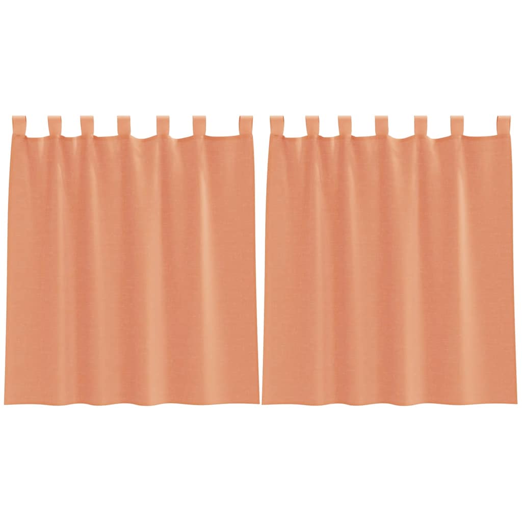 vidaXL Voile Curtains with Loops 2 pcs Terracotta 140x140 cm