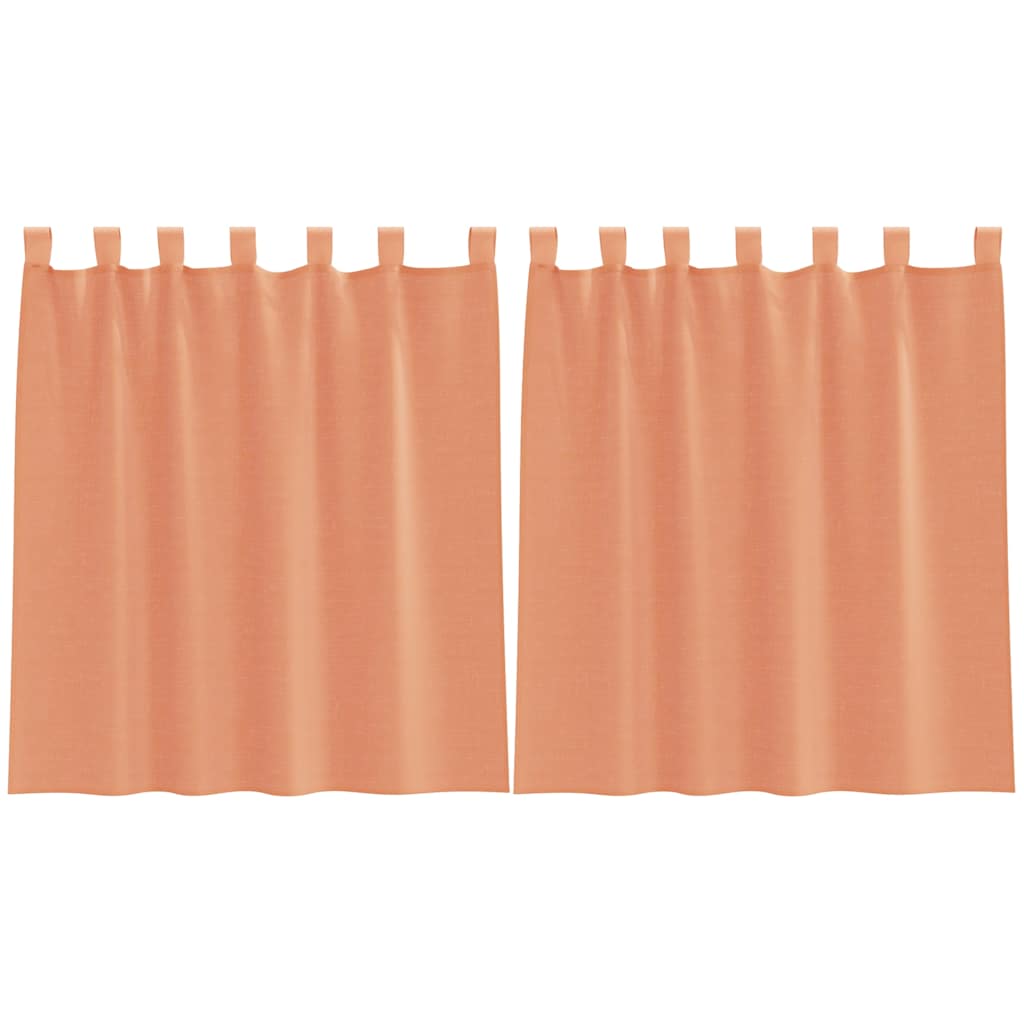 vidaXL Voile Curtains with Loops 2 pcs Terracotta 140x140 cm