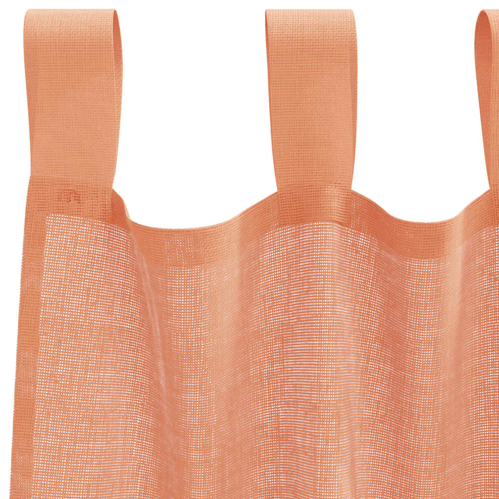 vidaXL Voile Curtains with Loops 2 pcs Terracotta 140x140 cm
