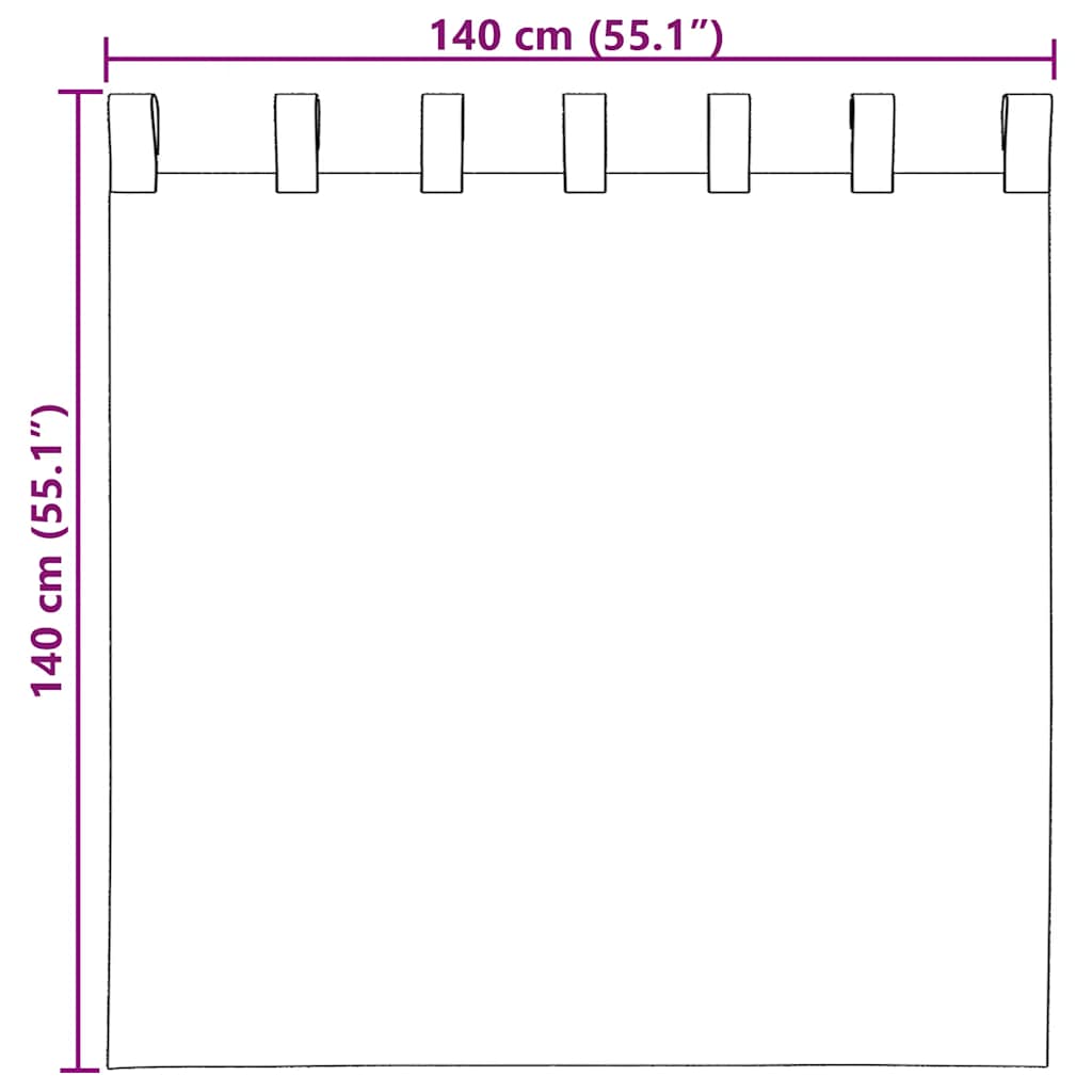 vidaXL Voile Curtains with Loops 2 pcs Terracotta 140x140 cm