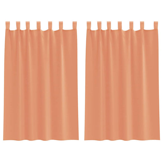 vidaXL Voile Curtains with Loops 2 pcs Terracotta 140x175 cm