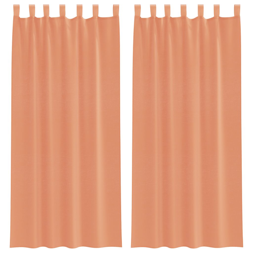 vidaXL Voile Curtains with Loops 2 pcs Terracotta 140x225 cm