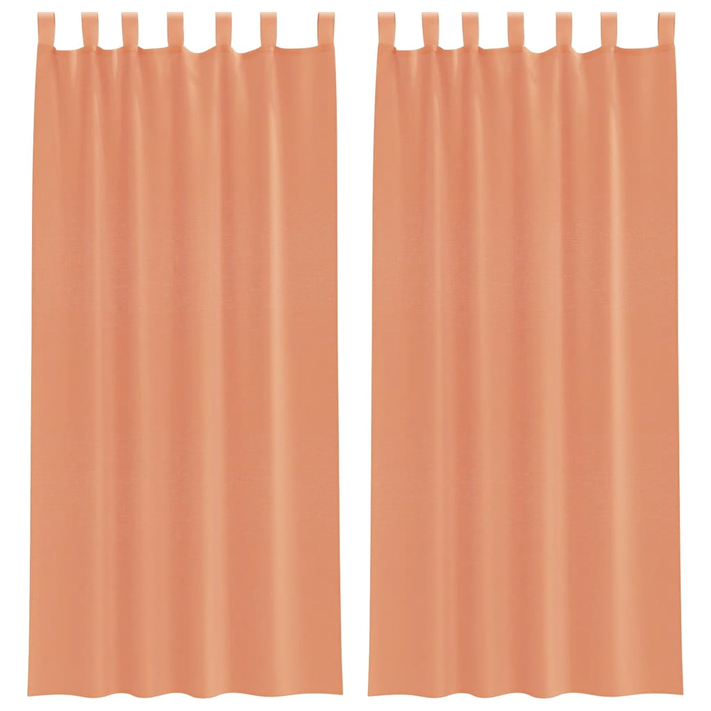 vidaXL Voile Curtains with Loops 2 pcs Terracotta 140x245 cm